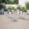 Emma And Oliver 4 Pack Commercial Aluminum Indoor-Outdoor Stack Chair - Triple Slat Back And Arms