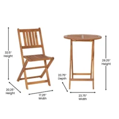 Emma And Oliver All-Weather Three Piece Solid Acacia Wood Patio Bistro Set With Two Folding Chairs And Table 16 Emma And Oliver All-Weather Three Piece Solid Acacia Wood Patio Bistro Set With Two Folding Chairs And Table -Emma And Oliver GUEST dccd9de7 a1bc 4417 aa17 2755faf1d27a