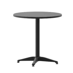 Emma And Oliver 27.5'' Round Aluminum Indoor-Outdoor Table With Base -Emma And Oliver GUEST dcd1e291 0336 4e3e b084 e2d59a654ba7