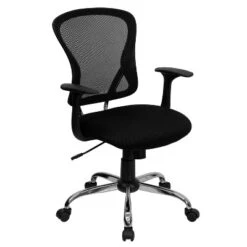 Emma And Oliver Mid-Back Mesh Swivel Task Office Chair With Chrome Base And Arms 34 Emma And Oliver Mid-Back Mesh Swivel Task Office Chair With Chrome Base And Arms -Emma And Oliver GUEST dd7c34cd 2c18 4df3 977f a7b61f379ead