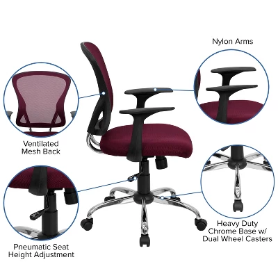 Emma And Oliver Mid-Back Mesh Swivel Task Office Chair With Chrome Base And Arms 2 Emma And Oliver Mid-Back Mesh Swivel Task Office Chair With Chrome Base And Arms - Image 2