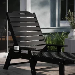 Emma And Oliver Set Of 2 Poly Resin Adjustable Adirondack Lounger With Swivel Cup Holder For Indoor/Outdoor Use -Emma And Oliver GUEST dea2fa8d 89eb 4bd1 8f3e 480f6bb18b2e