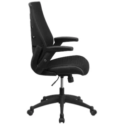 Emma And Oliver High Back Black Mesh Swivel Ergonomic Office Chair With Adjustable Flip-Up Arms 15 Emma And Oliver High Back Black Mesh Swivel Ergonomic Office Chair With Adjustable Flip-Up Arms -Emma And Oliver GUEST df464d0a 6258 47e8 9d20 34b48b93faac