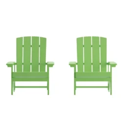 Emma And Oliver 2 Pack Outdoor All-Weather Poly Resin Wood Adirondack Chairs -Emma And Oliver GUEST dfe2940a e724 4993 88d6 7e3b90929390