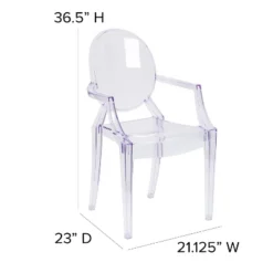 Emma And Oliver 4 Pack Oval Back Ghost Chair - Arms In Transparent Crystal - Stackable Side Chair -Emma And Oliver GUEST e028cccb 3a6a 48ac beb0 c2fc0bbfc8f1