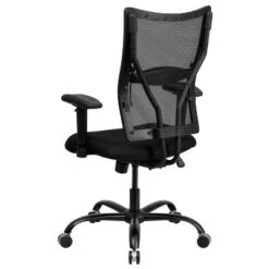 Emma And Oliver 400 Lb. Big & Tall Black Mesh Swivel Ergonomic Office Chair With Adjustable Arms -Emma And Oliver GUEST e05b371c 6ac7 4cab a077 f4df2435f006