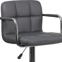 Emma And Oliver Contemporary Quilted Vinyl Adjustable Height Barstool With Arms -Emma And Oliver GUEST e0c3c0ea a366 4f81 a979 c047d1bfa4b9