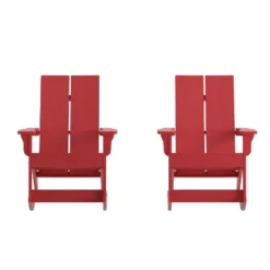 Emma And Oliver Set Of 2 Modern All-Weather Poly Resin Adirondack Rocking Chairs For Indoor/Outdoor Use -Emma And Oliver GUEST e0dad936 da16 4454 9b25 a3e63b5a74e9