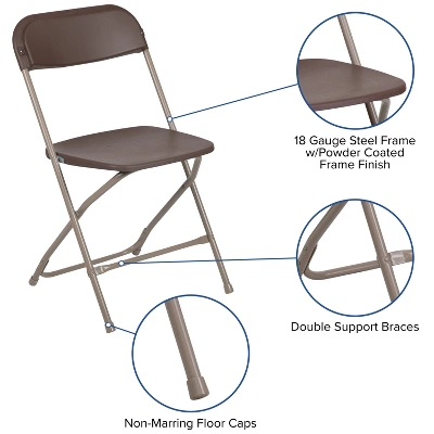 Emma And Oliver Set Of 2 Stackable Folding Plastic Chairs - 650 LB Weight Capacity 3 Emma And Oliver Set Of 2 Stackable Folding Plastic Chairs - 650 LB Weight Capacity - Image 3