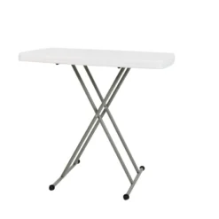 Emma And Oliver Height Adjustable Plastic Folding TV Tray/Laptop Table In Granite White -Emma And Oliver GUEST e1486418 8a69 4c58 a252 703974b9aa0c
