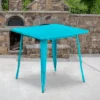 Emma And Oliver Commercial Grade 31.5" Square Colorful Metal Indoor-Outdoor Dining Table