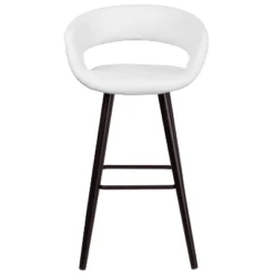 Emma And Oliver 2 Pk. 29'' High Contemporary Vinyl Barstool With Cappuccino Wood Frame -Emma And Oliver GUEST e1e1aede 89da 4358 810f a210b304014e