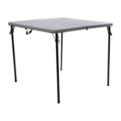 Emma And Oliver 2.83-Foot Square Bi-Fold Plastic Folding Table With Carrying Handle -Emma And Oliver GUEST e2b68e00 27b1 48c1 b1a5 946f16f157a0