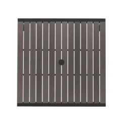 Emma And Oliver Square All-Weather Faux Teak Patio Dining Table With Steel Frame - Seats 4 -Emma And Oliver GUEST e30b362b 4f91 47aa 92ac 08f0c209bf8c