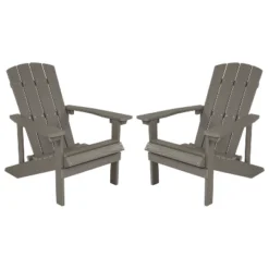Emma And Oliver 2 Pack Outdoor All-Weather Poly Resin Wood Adirondack Chairs -Emma And Oliver GUEST e30c0359 d9b4 48dc 9bf9 698043ebb0d3