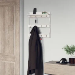 Emma And Oliver Wall Mounted Mug Rack With 12 Coffee Cup Hangers And Built-In Shelf For Coffee, Sugar & More -Emma And Oliver GUEST e3d76a06 2127 4e4e 8d8a 526a76358ac3