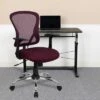 Emma And Oliver Mid-Back Mesh Swivel Task Office Chair With Chrome Base And Arms