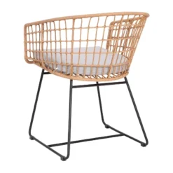 Emma And Oliver Set Of Two All-Weather Faux Rattan Rope Chairs With Padded Cushions For Indoor And Outdoor Use -Emma And Oliver GUEST e434c899 aa56 4278 93b3 18216fa655cb