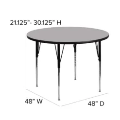 Emma And Oliver 48" Round Laminate Adjustable Activity Table -Emma And Oliver GUEST e45228bd 954b 4fd4 81e2 19cb8dd11db7