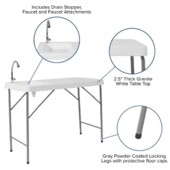 Emma And Oliver 4-Foot Portable Fish Cleaning Table / Outdoor Camping Table And Sink 15 Emma And Oliver 4-Foot Portable Fish Cleaning Table / Outdoor Camping Table And Sink -Emma And Oliver GUEST e4633ea3 0617 468e 87c5 937ae982aaef