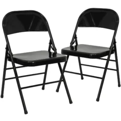 Emma And Oliver 2 Pack Home & Office Portable Party Events Steel Metal Folding Chair -Emma And Oliver GUEST e4b96cc5 0868 4f90 8406 bd3e5e82d003