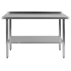 Emma And Oliver Stainless Steel 18 Gauge Prep And Work Table With Backsplash And Shelf, NSF -Emma And Oliver GUEST e577decc ab03 46b1 843e d24f9a19e66e