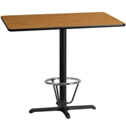 Emma And Oliver 30"x48" Rectangular Laminate Bar Table With 23.5"x29.5" Foot Ring Base -Emma And Oliver GUEST e60c3396 69ee 49fa 92ae cd4e075ae5a6