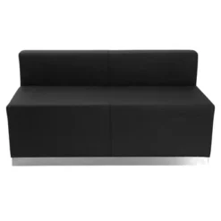 Emma And Oliver Modular Reception Loveseat With Brushed Stainless Steel Base -Emma And Oliver GUEST e69eb8a5 423f 4e46 898b 5ce217c4c4e7