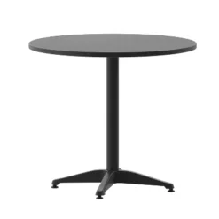 Emma And Oliver 31.5'' Round Aluminum Indoor-Outdoor Table With Base -Emma And Oliver GUEST e7a7fec4 8c6e 4362 9626 35c886216124