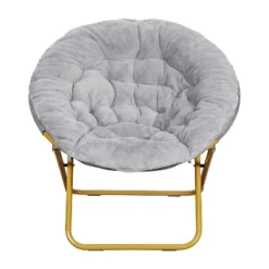 Emma And Oliver Oversize Folding Saucer Chair With Cozy Faux Fur Cushion And Metal Frame For Dorms, Bedrooms, Apartments And More 18 Emma And Oliver Oversize Folding Saucer Chair With Cozy Faux Fur Cushion And Metal Frame For Dorms, Bedrooms, Apartments And More -Emma And Oliver GUEST e8bcee45 134c 44f1 b296 e0bce90359d5