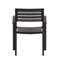 Emma And Oliver Set Of 2 Stackable All-Weather Aluminum Patio Chairs With Faux Teak Slats -Emma And Oliver GUEST e99ff977 0362 4872 bf25 13b6d537e665