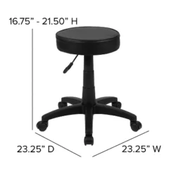 Emma And Oliver Black Adjustable Doctors Stool On Wheels With Ergonomic Molded Seat 11 Emma And Oliver Black Adjustable Doctors Stool On Wheels With Ergonomic Molded Seat -Emma And Oliver GUEST e9e7ca19 a80f 40b4 9ff5 c0dccb2d79f0