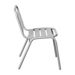 Emma And Oliver Aluminum Commercial Indoor-Outdoor Armless Restaurant Stack Chair With Triple Slat Back -Emma And Oliver GUEST ea010021 01f5 4520 a307 90dbd00fb96d