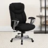 Emma And Oliver 400 Lb. Big & Tall High Back Ergonomic Office Chair, Silver Adjustable Arms