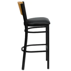 Emma And Oliver Wood Circle Back Black Metal Restaurant Dining Barstool -Emma And Oliver GUEST ea581c41 603b 4f19 9dbd 8db733837a08