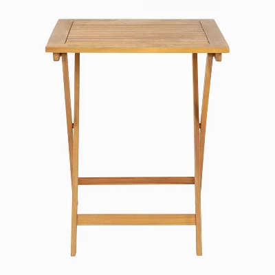 Emma And Oliver Portable Natural Solid Acacia Wood Folding Patio Side Table For Indoor And Outdoor Use 8 Emma And Oliver Portable Natural Solid Acacia Wood Folding Patio Side Table For Indoor And Outdoor Use - Image 8