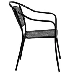 Emma And Oliver Commercial Grade 5 Pack Indoor-Outdoor Steel Patio Arm Chair With Round Back -Emma And Oliver GUEST ebcbe987 e2e2 4b47 9e85 ee048cfa53d3