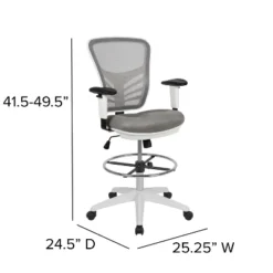 Emma And Oliver Mid-Back Mesh Adjustable Ergonomic Drafting Chair, Task Chair -Emma And Oliver GUEST ec0716f7 490a 40fa a6d6 0ccbf0fdb532