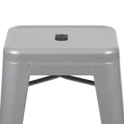 Emma And Oliver 4 Pack 24" High Metal Indoor Counter Bar Stool - Stackable Stool 3 Emma And Oliver 4 Pack 24" High Metal Indoor Counter Bar Stool - Stackable Stool - Image 3