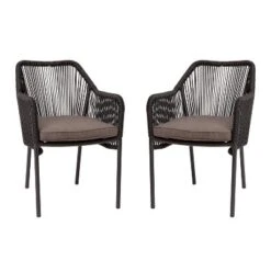 Emma And Oliver Woven All-Weather Outdoor Two-Piece Club Chair Set With Coordinating Cushions For Porch, Backyard And Patio -Emma And Oliver GUEST ec957a72 126f 4a89 98c0 0c601ea1055f