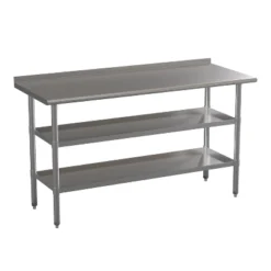 Emma And Oliver NSF Certified Stainless Steel 18 Gauge Work Table With 1.5" Backsplash And Undershelves -Emma And Oliver GUEST ecad6e4c 15e7 4406 8d6f 736432a655ea