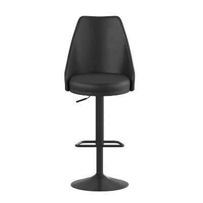 Emma And Oliver Modern Adjustable Height Upholstered Dining Stools With 360° Swivel Seat, Pedestal Base And Footrest 5 Emma And Oliver Modern Adjustable Height Upholstered Dining Stools With 360° Swivel Seat, Pedestal Base And Footrest - Image 5