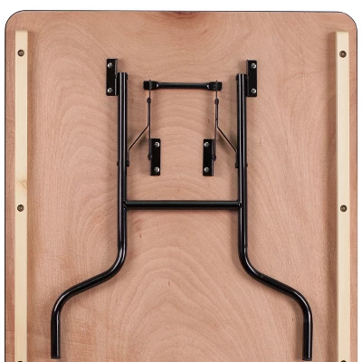 Emma And Oliver 6-Foot Rectangular Wood Folding Banquet Table With Clear Coated Finished Top 2 Emma And Oliver 6-Foot Rectangular Wood Folding Banquet Table With Clear Coated Finished Top - Image 2