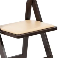 Emma And Oliver Chocolate Wood Folding Chair With Detachable Vinyl Padded Seat -Emma And Oliver GUEST ed9b3e3f 475a 4f13 a598 f705908acc42