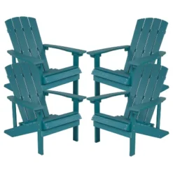 Emma And Oliver 4 Pack Outdoor All-Weather Poly Resin Wood Adirondack Chairs -Emma And Oliver GUEST eea95b46 1b3a 4cdc 9775 5b23f4af39ee
