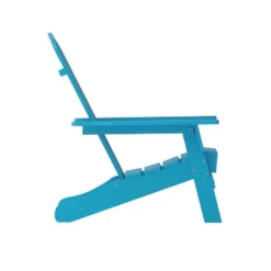 Emma And Oliver Set Of 4 Adirondack Chairs With Cup Holders, Weather Resistant HDPE Adirondack Chairs -Emma And Oliver GUEST eea97410 1d63 44db a825 489bca9ca598