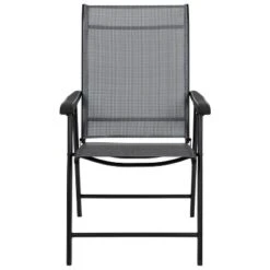 Emma And Oliver Black Outdoor Folding Patio Sling Chair / Portable Chair (2 Pack) -Emma And Oliver GUEST ef96931b 0088 432b 88d4 7e3b15ba3259