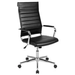 Emma And Oliver High Back LeatherSoft Ribbed Executive Swivel Office Chair - Desk Chair -Emma And Oliver GUEST efc71092 1540 4467 905a bbb70111624f