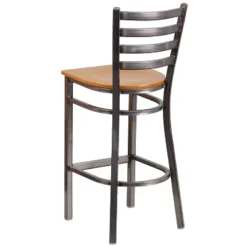 Emma And Oliver Clear Coated Ladder Back Metal Restaurant Dining Barstool -Emma And Oliver GUEST effe7cfc 0b20 4828 84d6 b1f8ba81ba6e