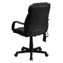 Emma And Oliver Mid-Back Ergonomic Massaging Black LeatherSoft Executive Swivel Office Arm Chair -Emma And Oliver GUEST f0661c45 cd9d 48a7 9eb9 b47335e0fc90